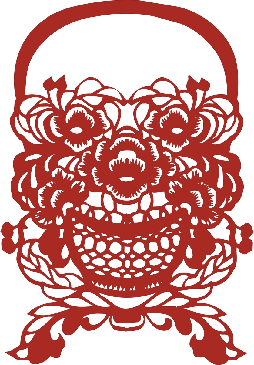 中国风中式传统喜庆民俗人物动物窗花剪纸插画边框AI矢量PNG素材【2776】